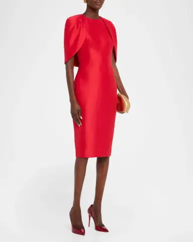 BADGLEY MISCHKA Cape-Sleeve Bodycon Midi Dress | Thumbnail 4 BADGLEY MISCHKA Cape-Sleeve Bodycon Midi Dress | Thumbnail 4