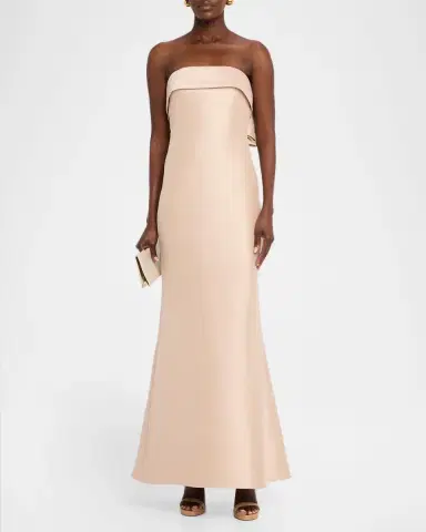 BADGLEY MISCHKA Strapless Bow-Back Trumpet Gown | Thumbnail 2 BADGLEY MISCHKA Strapless Bow-Back Trumpet Gown | Thumbnail 2