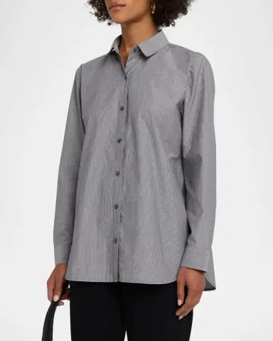 Eileen Fisher Striped Organic Cotton Shirt | Thumbnail 4 Eileen Fisher Striped Organic Cotton Shirt | Thumbnail 4