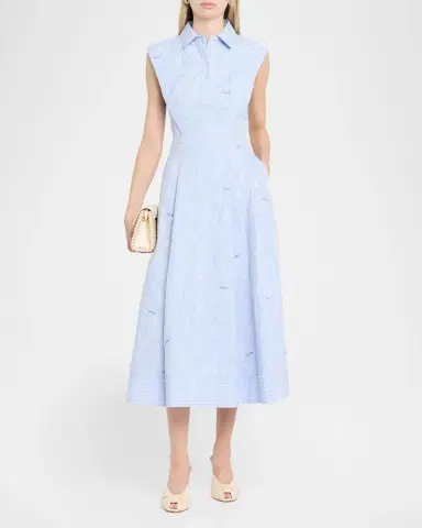 SIMKHAI Neri Floral Cotton Midi Shirtdress | Thumbnail 4 SIMKHAI Neri Floral Cotton Midi Shirtdress | Thumbnail 4