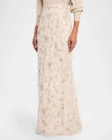 Brunello Cucinelli Animalier Sequin Feathered Skirt | Thumbnail 4 Brunello Cucinelli Animalier Sequin Feathered Skirt | Thumbnail 4