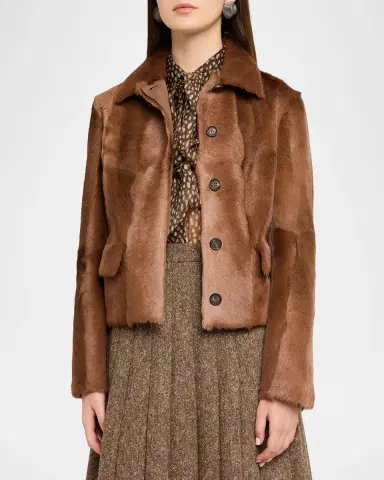 Brunello Cucinelli Capretta Goat Shearling Single-Breasted Jacket | Thumbnail 4 Brunello Cucinelli Capretta Goat Shearling Single-Breasted Jacket | Thumbnail 4