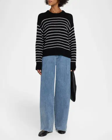 Eileen Fisher Striped Crewneck Organic Cotton Knit Sweater | Thumbnail 2 Eileen Fisher Striped Crewneck Organic Cotton Knit Sweater | Thumbnail 2