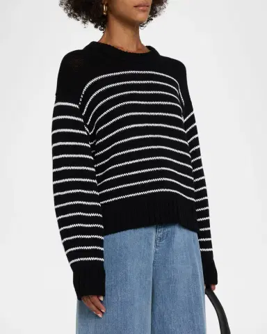 Eileen Fisher Striped Crewneck Organic Cotton Knit Sweater | Thumbnail 4 Eileen Fisher Striped Crewneck Organic Cotton Knit Sweater | Thumbnail 4