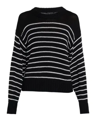 Eileen Fisher Striped Crewneck Organic Cotton Knit Sweater | Thumbnail 1 Eileen Fisher Striped Crewneck Organic Cotton Knit Sweater | Thumbnail 1