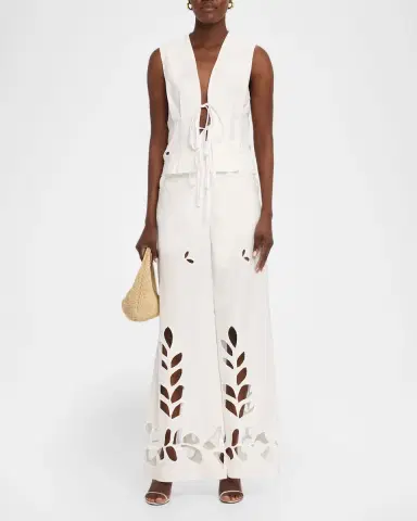 JBQ Hartley Eyelet Embroidered Wide-Leg Pants | Thumbnail 2 JBQ Hartley Eyelet Embroidered Wide-Leg Pants | Thumbnail 2