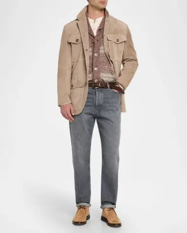 Brunello Cucinelli Men's Suede Chukka Boots | Thumbnail 3 Brunello Cucinelli Men's Suede Chukka Boots | Thumbnail 3