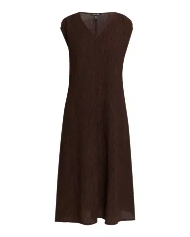 Eileen Fisher Crinkled Cap-Sleeve Midi Dress | Thumbnail 1 Eileen Fisher Crinkled Cap-Sleeve Midi Dress | Thumbnail 1