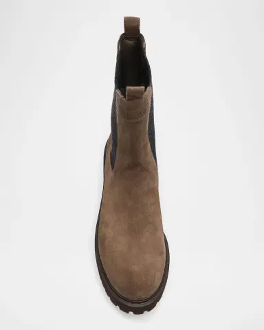 Brunello Cucinelli Monili Pull-Tab Suede Chelsea Boots | Thumbnail 3 Brunello Cucinelli Monili Pull-Tab Suede Chelsea Boots | Thumbnail 3