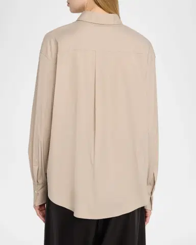 Brunello Cucinelli Stretch Poplin Buttoned Shirt | Thumbnail 3 Brunello Cucinelli Stretch Poplin Buttoned Shirt | Thumbnail 3