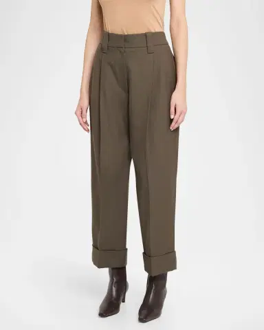 Brunello Cucinelli Couture Wool Twill Cuffed Pants | Thumbnail 4 Brunello Cucinelli Couture Wool Twill Cuffed Pants | Thumbnail 4