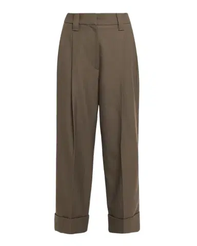 Brunello Cucinelli Couture Wool Twill Cuffed Pants | Thumbnail 1 Brunello Cucinelli Couture Wool Twill Cuffed Pants | Thumbnail 1