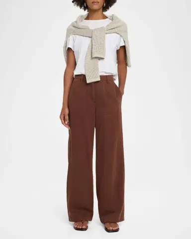 Eileen Fisher High-Waisted Organic Cotton Pants | Thumbnail 2 Eileen Fisher High-Waisted Organic Cotton Pants | Thumbnail 2