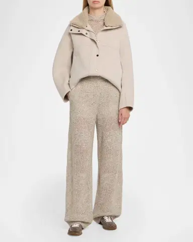 Brunello Cucinelli Wool-Cashmere Coat With Lamb Shearling Collar | Thumbnail 2 Brunello Cucinelli Wool-Cashmere Coat With Lamb Shearling Collar | Thumbnail 2