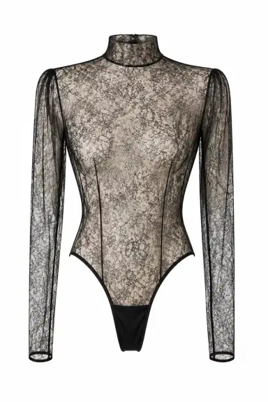 LaQuan Smith Bodysuit with Mock Neck Detail | Thumbnail 1 LaQuan Smith Bodysuit with Mock Neck Detail | Thumbnail 1