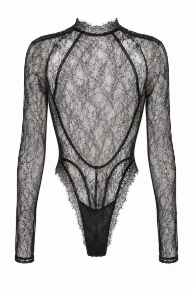 LaQuan Smith Long Sleeve Bodysuit with Open Back | Thumbnail 2 LaQuan Smith Long Sleeve Bodysuit with Open Back | Thumbnail 2
