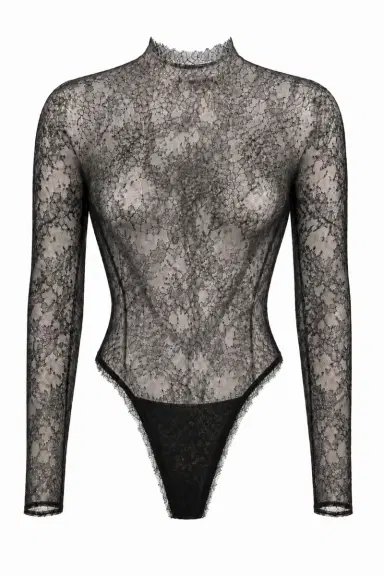LaQuan Smith Long Sleeve Bodysuit with Open Back | Thumbnail 1 LaQuan Smith Long Sleeve Bodysuit with Open Back | Thumbnail 1