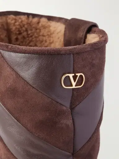 Valentino Garavani Rayons 40 Leather-trimmed Suede Ankle Boots | Thumbnail 5 Valentino Garavani Rayons 40 Leather-trimmed Suede Ankle Boots | Thumbnail 5