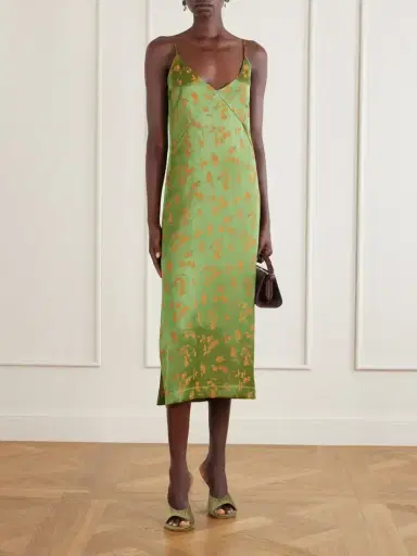 Dries Van Noten Floral-jacquard Satin Midi Dress | Thumbnail 2 Dries Van Noten Floral-jacquard Satin Midi Dress | Thumbnail 2