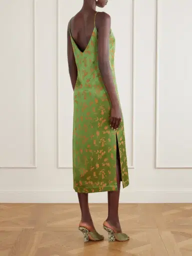 Dries Van Noten Floral-jacquard Satin Midi Dress | Thumbnail 3 Dries Van Noten Floral-jacquard Satin Midi Dress | Thumbnail 3