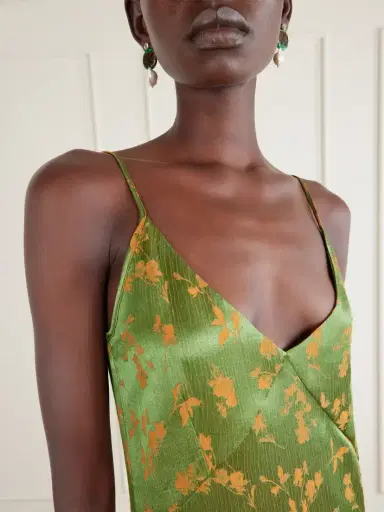 Dries Van Noten Floral-jacquard Satin Midi Dress | Thumbnail 4 Dries Van Noten Floral-jacquard Satin Midi Dress | Thumbnail 4