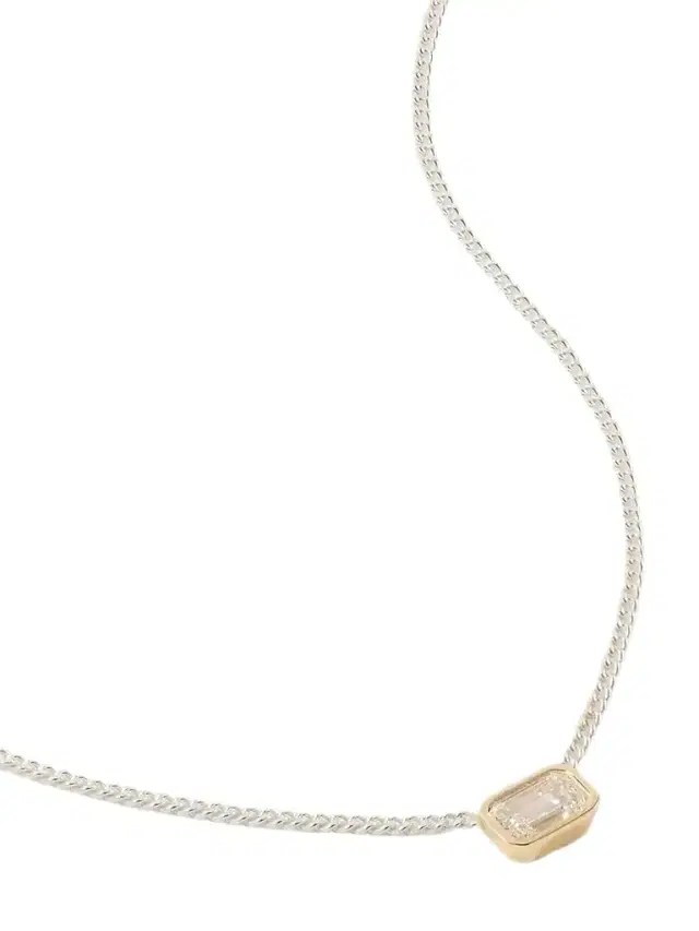 14-karat Gold And Sterling Silver Diamond Necklace 14-karat Gold And Sterling Silver Diamond Necklace