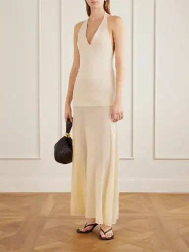 St. Agni Circle Mesh And Crepe Halterneck Maxi Dress | Thumbnail 2 St. Agni Circle Mesh And Crepe Halterneck Maxi Dress | Thumbnail 2