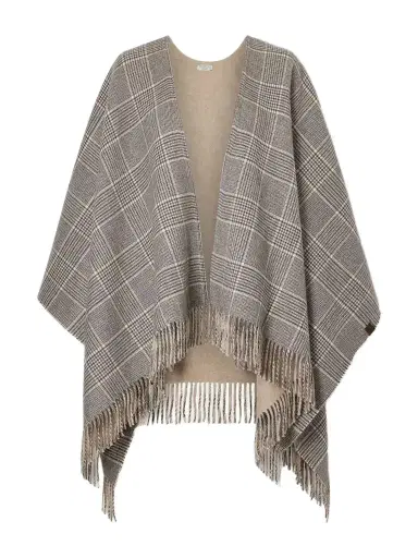 Brunello Cucinelli Fringed Prince-of-wales Checked Cashmere Wrap | Thumbnail 1 Brunello Cucinelli Fringed Prince-of-wales Checked Cashmere Wrap | Thumbnail 1
