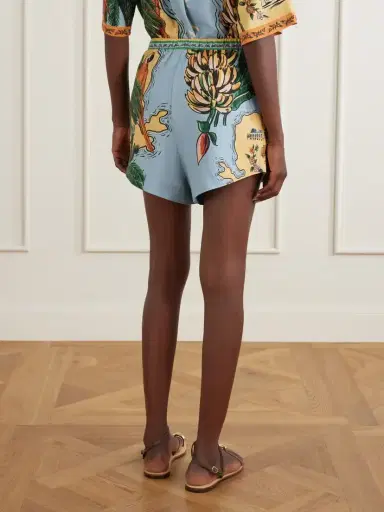 Farm Rio Beaches Path Printed Linen-blend Shorts | Thumbnail 4 Farm Rio Beaches Path Printed Linen-blend Shorts | Thumbnail 4