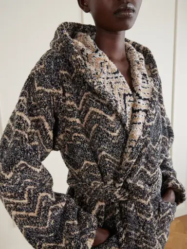 Missoni Home Azul Hooded Cotton Robe | Thumbnail 4 Missoni Home Azul Hooded Cotton Robe | Thumbnail 4