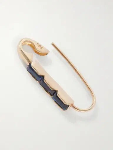 Loren Stewart Safety Pin 14-karat Gold And Sapphires Earring | Thumbnail 3 Loren Stewart Safety Pin 14-karat Gold And Sapphires Earring | Thumbnail 3