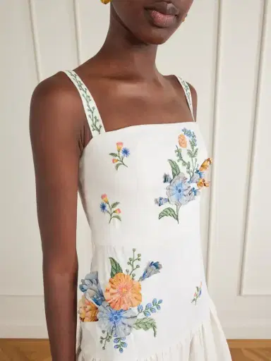 Agua by Agua Bendita Lima Brisa Floral-embroidered Linen Maxi Dress | Thumbnail 4 Agua by Agua Bendita Lima Brisa Floral-embroidered Linen Maxi Dress | Thumbnail 4
