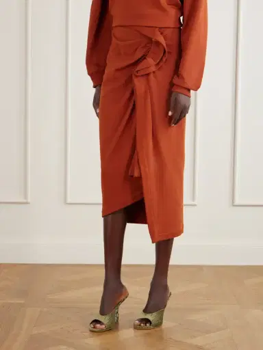 Dries Van Noten Draped Cotton-jersey Midi Skirt | Thumbnail 3 Dries Van Noten Draped Cotton-jersey Midi Skirt | Thumbnail 3