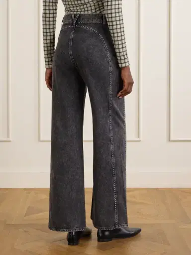 Veronica Beard Grant Studded High-rise Wide-leg Jeans | Thumbnail 4 Veronica Beard Grant Studded High-rise Wide-leg Jeans | Thumbnail 4