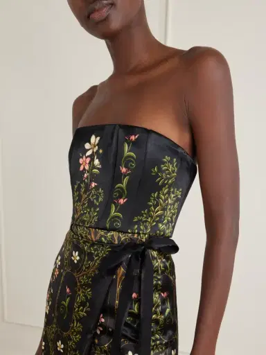 Agua by Agua Bendita Floral-print Embellished Satin Midi Dress | Thumbnail 4 Agua by Agua Bendita Floral-print Embellished Satin Midi Dress | Thumbnail 4