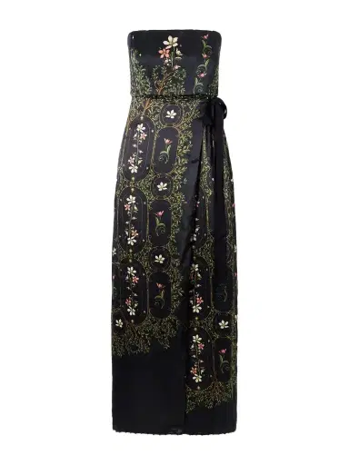 Agua by Agua Bendita Floral-print Embellished Satin Midi Dress | Thumbnail 1 Agua by Agua Bendita Floral-print Embellished Satin Midi Dress | Thumbnail 1