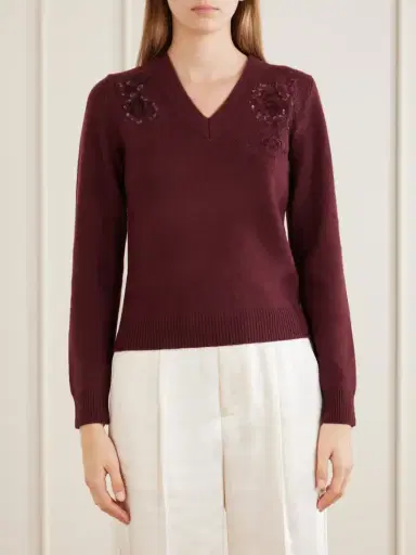 Self-Portrait Floral-embellished Wool-blend Cardigan | Thumbnail 3 Self-Portrait Floral-embellished Wool-blend Cardigan | Thumbnail 3