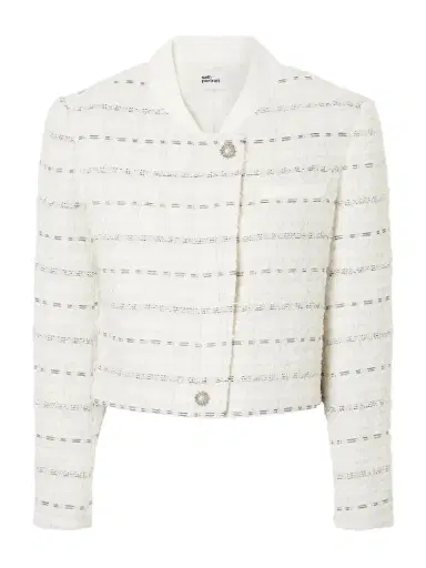 Self-Portrait Cropped Metallic Bouclè Jacket | Thumbnail 1 Self-Portrait Cropped Metallic Bouclè Jacket | Thumbnail 1
