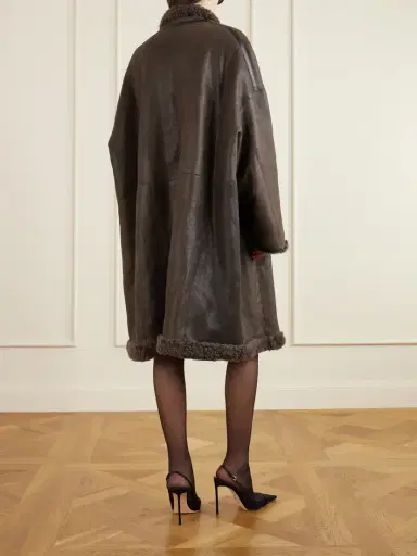 Tom Ford Reversible Full-grain Leather-trimmed Shearling Coat | Thumbnail 4 Tom Ford Reversible Full-grain Leather-trimmed Shearling Coat | Thumbnail 4