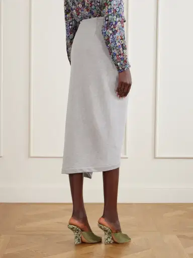 Dries Van Noten Draped Cotton-jersey Midi Skirt | Thumbnail 4 Dries Van Noten Draped Cotton-jersey Midi Skirt | Thumbnail 4