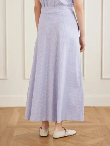 Theory Gathered Striped Cotton-blend Poplin Midi Skirt | Thumbnail 4 Theory Gathered Striped Cotton-blend Poplin Midi Skirt | Thumbnail 4