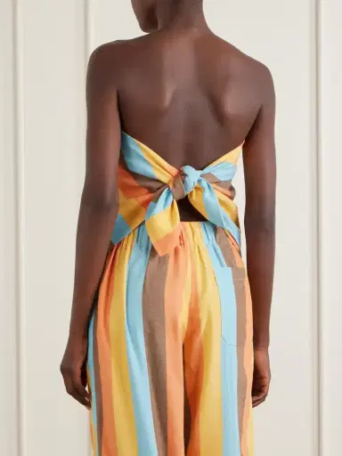 Marrakshi Life The Triangle Strapless Striped Cotton-blend Top | Thumbnail 3 Marrakshi Life The Triangle Strapless Striped Cotton-blend Top | Thumbnail 3