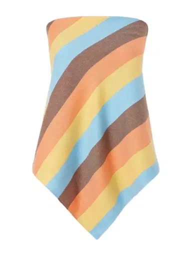 Marrakshi Life The Triangle Strapless Striped Cotton-blend Top | Thumbnail 1 Marrakshi Life The Triangle Strapless Striped Cotton-blend Top | Thumbnail 1