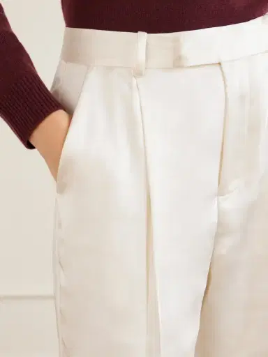 Self-Portrait Pleated Satin Straight-leg Pants | Thumbnail 5 Self-Portrait Pleated Satin Straight-leg Pants | Thumbnail 5