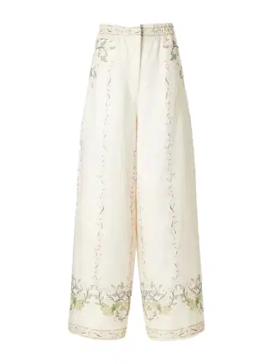 Agua by Agua Bendita Tota Anhelo Floral-printed Linen Straight-leg Pants | Thumbnail 1 Agua by Agua Bendita Tota Anhelo Floral-printed Linen Straight-leg Pants | Thumbnail 1
