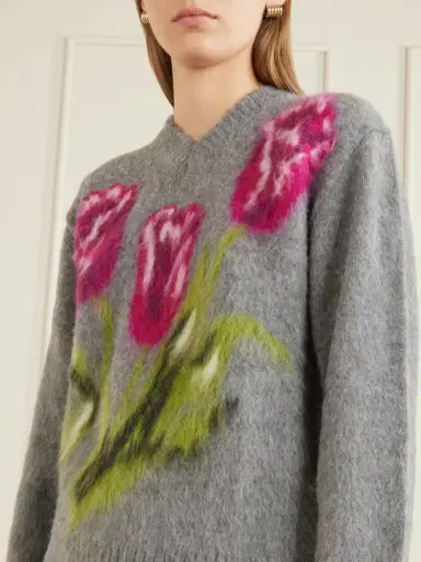 Maison Margiela Floral Intarsia-knit Brushed Wool-blend Sweater | Thumbnail 5 Maison Margiela Floral Intarsia-knit Brushed Wool-blend Sweater | Thumbnail 5