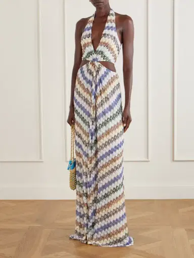 Missoni Striped Metallic Crochet-knit Halterneck Maxi Dress | Thumbnail 2 Missoni Striped Metallic Crochet-knit Halterneck Maxi Dress | Thumbnail 2