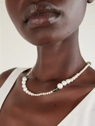 Loren Stewart Poet Lariat 14-karat Gold, Pearl And Tourmaline Beads Necklace | Thumbnail 2 Loren Stewart Poet Lariat 14-karat Gold, Pearl And Tourmaline Beads Necklace | Thumbnail 2