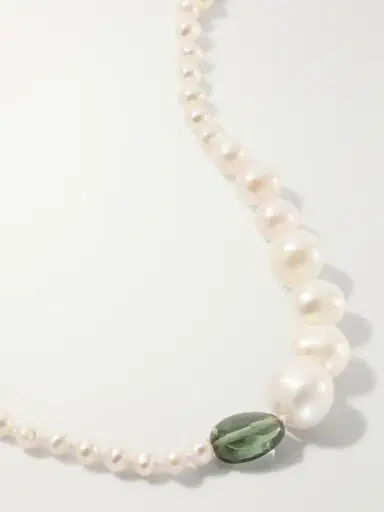 Loren Stewart Poet Lariat 14-karat Gold, Pearl And Tourmaline Beads Necklace | Thumbnail 5 Loren Stewart Poet Lariat 14-karat Gold, Pearl And Tourmaline Beads Necklace | Thumbnail 5