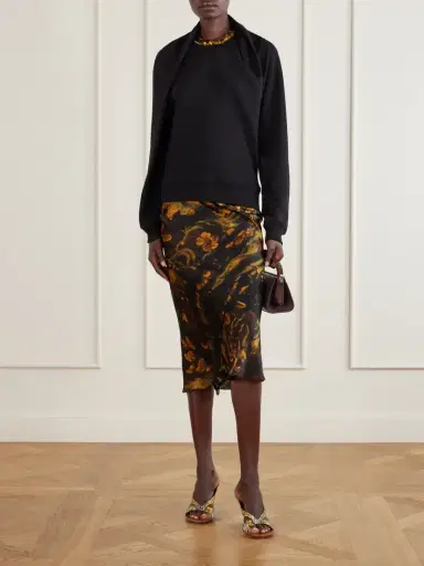 Dries Van Noten Draped Cotton-jersey Sweatshirt | Thumbnail 2 Dries Van Noten Draped Cotton-jersey Sweatshirt | Thumbnail 2